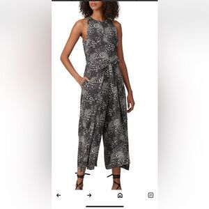 Joie Black and White Animal Print Jumpsuit